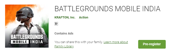 Battlegrounds Mobile India Pre Registration link 