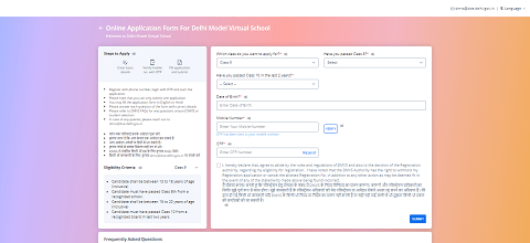 Delhi Model Virtual School registration form